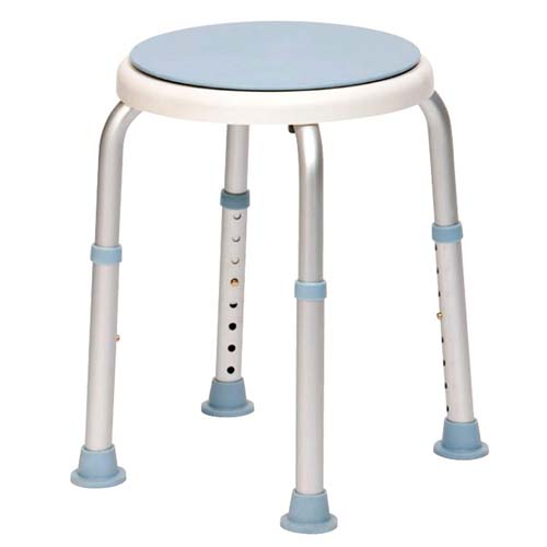 Adjustable round shower stool