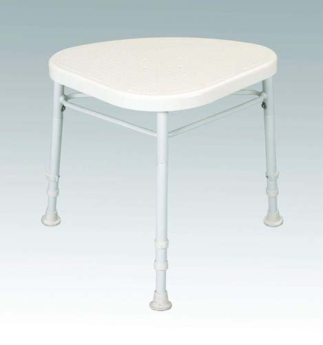 White Line Corner Shower Stool