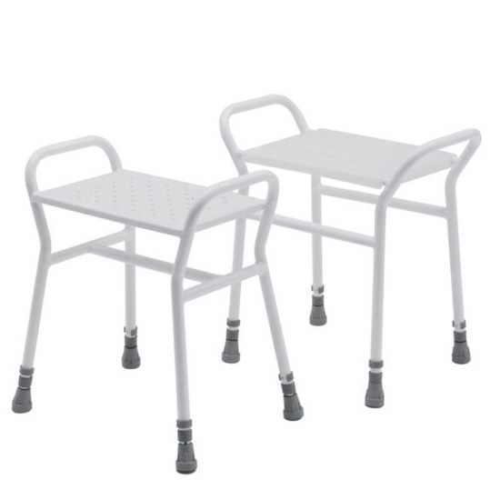 Adjustable Shower Stool with Plastic Seat