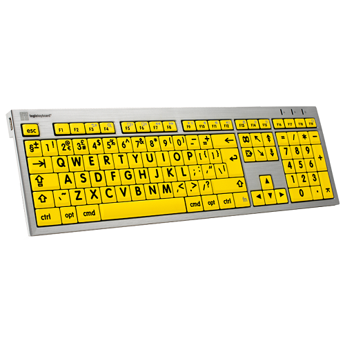 Image of the Large Print Keyboard - Yellow and Black (Mac Only)