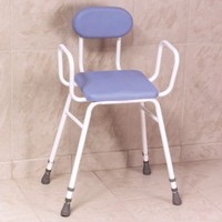 PU Moulded Perching Stool with Arms + Padded Back