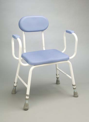 PU Moulded Perching Stool Extra Low with Padded Arms + Padded Back