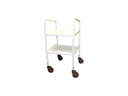 Dorchester Trolley, height adjustable with 2 plastic trays