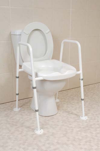 Mowbray Toilet Seat and Frame Lite - Fixed Width - Assembled with Floor Fixing Kit