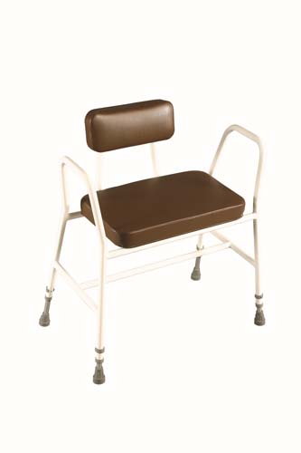 Bariatric Perching Stool with Arms and Padded Back