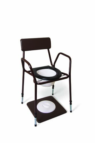 Commode - Adjustable Height and Fixed Arms