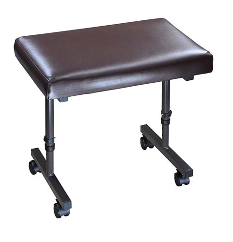 Adjustable foot or leg rest on castors