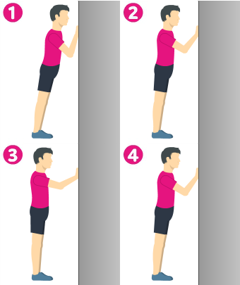 Wall press with tricep focus