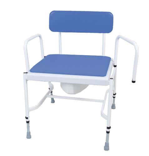 Extra Wide Commode Chair - Adjustable Height with Detachable Arms